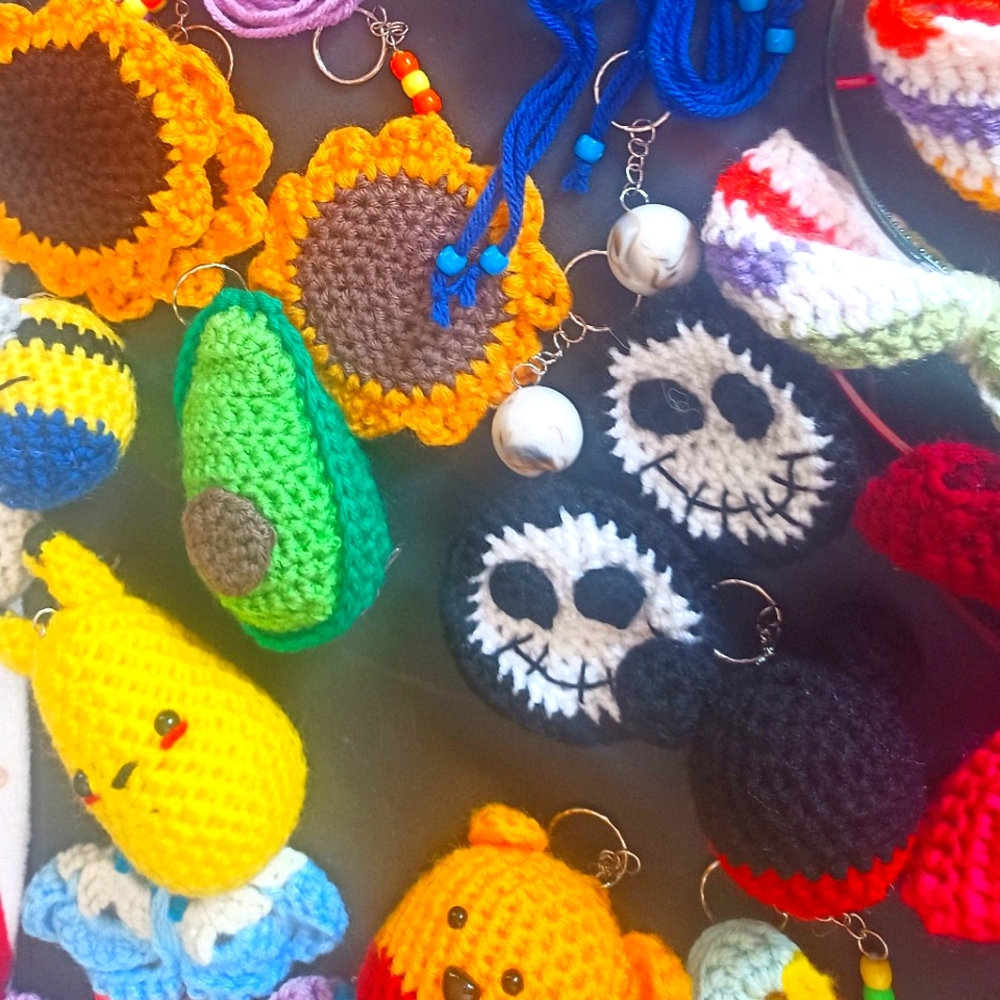 Handmade crochet key ring